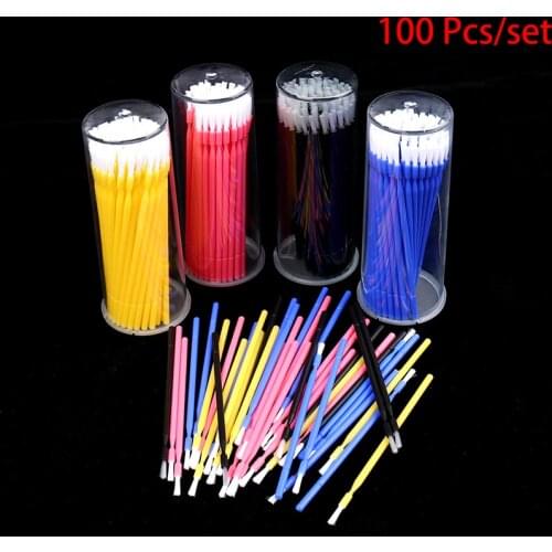 100 Pcs Dental Disposable Micro Brush Dupont Bristle Teeth Whitening Flexible Head Dentist Product With Box Red Blue