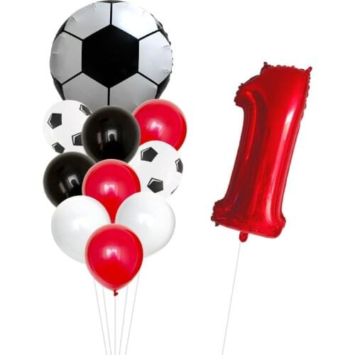 11pcs Football Foil Balloons 32 inch Number Birthday Theme Party Decor Air Ballon Boys Soccer Birthday Games Party Toys Supplies