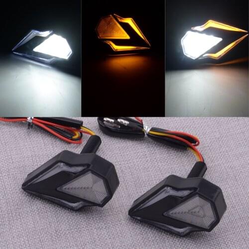 12V 2pcs Dynamic Flowing Sequential Motorcycle Flush Mount LED Turn Signal DRL Blinker Light Lamp Fit for Universal