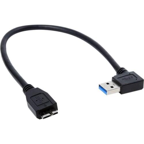 30cm USB 3.0 Cable Right Angle A Male to Micro B Cable Connector Adapter GDeals