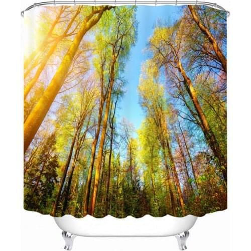 3D Shower Curtains Sea Natural Landscape Pattern Waterproof Washable Fabrics Bathroom Curtains Home Bathroom Products