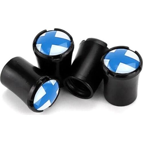 4pcs/Lot Finland Flag Car Tire Valve Caps For Volvo XC60 XC90 S60 V40 S80 C30 Wheel Tires Air Dust Waterproof Screw Airtight Cap