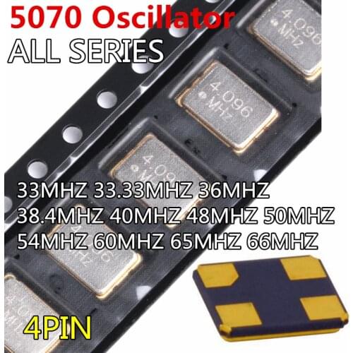 5pcs OSC 5070 crystaloscillator 4pin oscillator 5*7mm 33MHZ 33.33MHZ 36MHZ 38.4MHZ 40MHZ 48MHZ 50MHZ 54MHZ 60MHZ 65MHZ 66MHZ
