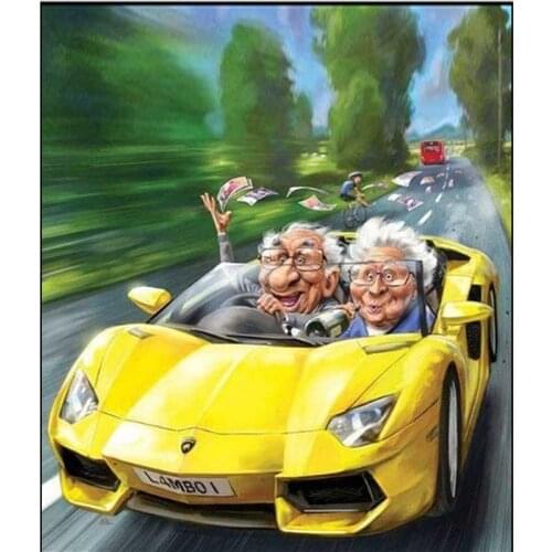 Diamond Painting Cartoon Sports Car Square Diamond Round Diamond Decoration Customizable Wall Art Decoration Frameless Style