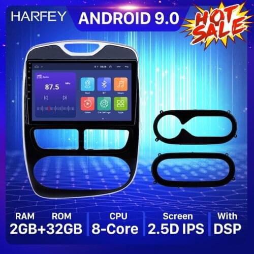 Harfey 10.1 inch Car Multimedia Android 9.0 Player for 2012-2015 2016 Renault Clio Digital/Analog support OBD2 Car GPS Radio