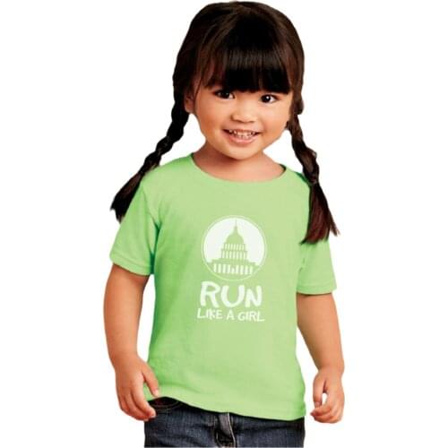 Run Like A Girl Childrens Tee Infant Toddler Kids T-shirt Summer Cotton Shirt