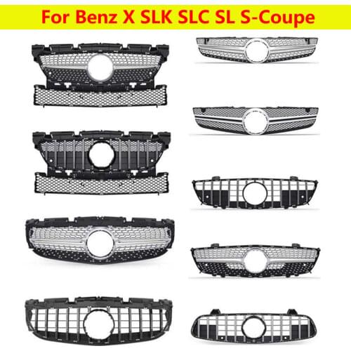 For Mercedes-Benz R172 R230 R231 W217 C217 ABS plastic Diamond GT front grill Car styling Middle grille X SLK SLC SL S-Coupe