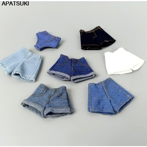 Multi-style Fashion Denim Jeans Bottoms Shorts For Barbie Doll Clothes Outfits Short Pants For Blythe 1/6 Dolls Accessories