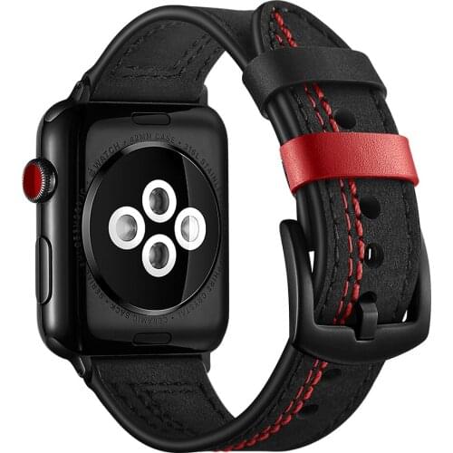 Band for Apple Watch 5 Band 38mm 42mm Genuine Leather Watchband for iWatch 40mm 44mm Series 4 3 2 Strap Suture Cowhide Bracelet