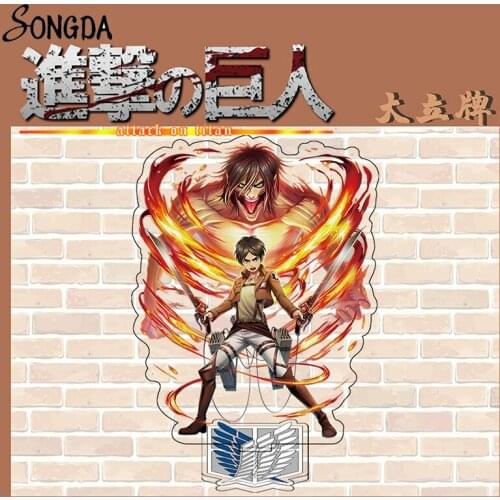 Anime Attack On Titan Acrylic Figure Stand Model Plate Desk Decor Cartoon Figure Standing Sign Decoration Collection Jewelry