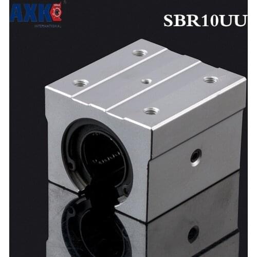 Cnc Router Parts Linear Rail AXK 1pcs Sbr10uu Aluminum Block 10mm Linear Motion Ball Bearing Slide Match Use Sbr10 Guide Rail
