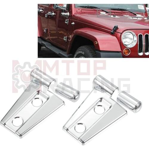 Chrome Trim Engine Hood Hinges Covers For Jeep Wrangler JK 4 Door 2007 2008 2009 2010 2011 2012 2013 2014 2015 2016 2017