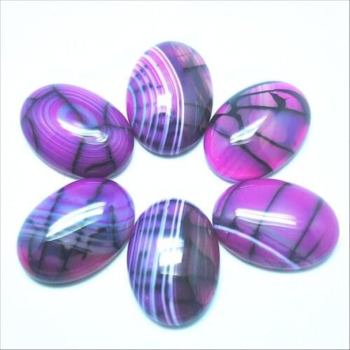 Pink line agatee natural gem stone cabochons new designs beadscabs for diy jewelry making accessories size 18x25mm oval shapes