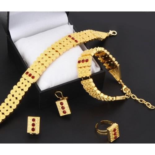 Gold Ethiopian set Jewelry Chokers Necklace Bracelet Earring Ring sets Africa Eritrea bridal wedding jewelry Habesha set