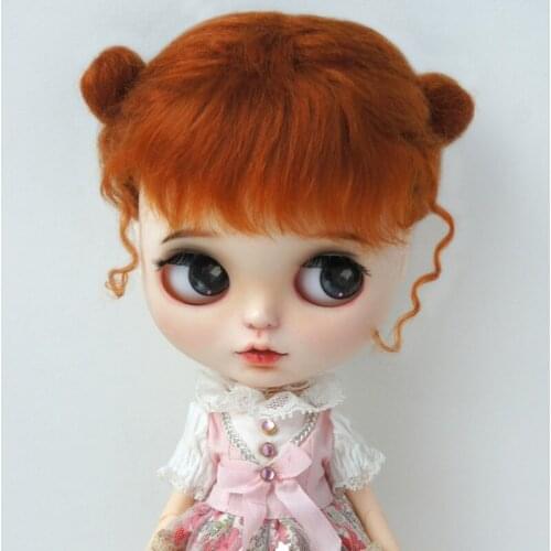 Mohair Doll wigs JD406 8-9inch 9-10inch Lovely Twins Buns SD Mohair BJD Wig Blyth Doll accessories