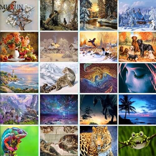 Muxun New Cute Cartoon Animal Diy Diamond Embroidery Full Square Diamond Mosaic Cross Stitch Wall Stickers Handmade Gift Rp261