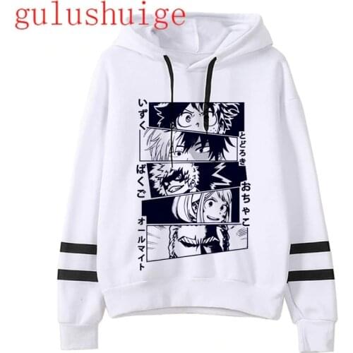 Hot Japanese Anime My Hero Academia Graphic Hoodies Men Kawaii Cartoon Boku No Hero Academia Streetwear Tops Sweatshirts Male