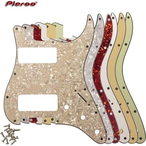 Pleroo Great Quality Guitar parts 2 P90 Stratocaster Guitar PICKGUARD For US 11 Screw Holes Strat 2 P90 Humbuckers