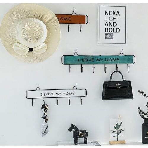 Nordic Decorative Hook Wall-Mounted Wooden Storage Rack Wall Shelf Key Holder Home Decor Creative Coat Storage Organizer
