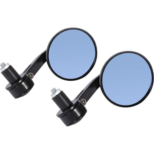 New 7/8" Universal Round Motorbike Motorcycle Rear View Handle Bar End Rearview Side Mirrors Chrome Rear View Handle Bar