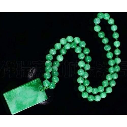 Natural Men Women Hand-Carved Jade Green Pendant Necklace Charm Jewellery Fashion Accessories Gifts Unisex