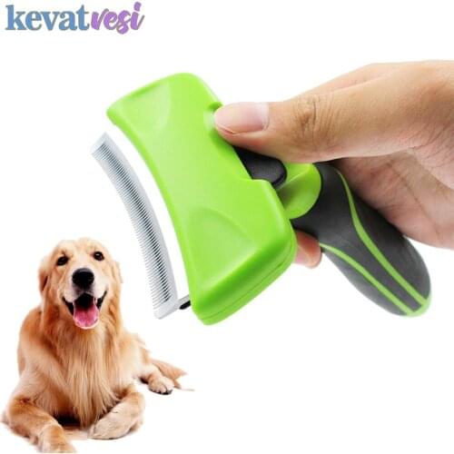 Pet Hair Remover Combs Dog Grooming Comb Self Cleaning Dog Brush Tool Pet Hair Remover Brush Small Large Dog Trimming Tools