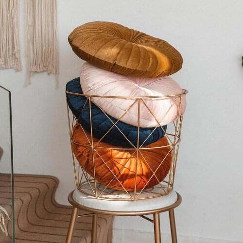 Retro round shaped Pumpkin pillow,40*40*10cm European style round Seat cushion/Back cushion or as sofa pillow bed pillow velvet
