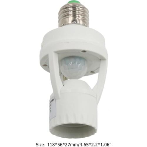 Socket E27 Converter 110-240V Lamp Base with PIR Motion Sensor Automatic Detection Of Human Body Pir Induction ControlLight Bulb