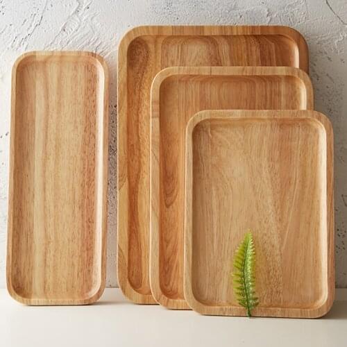 Hand-Carved Wooden Storage Tray, Serving Platter for Coffee Tea Bread, Display Tray for Home Decor