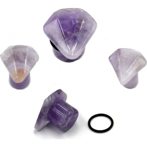 Showlove-2PC Organic Stone Single Flared Ear Plug Ear Expander Gauges Piercing Tunnels Body Piercing Jewelry 8mm-16mm