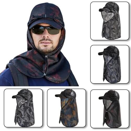 Foldable Quick drying Waterproof Boonie Hat UV Protection Baseball cap Face Neck Protection Breatha Sun Hat Dual use removable