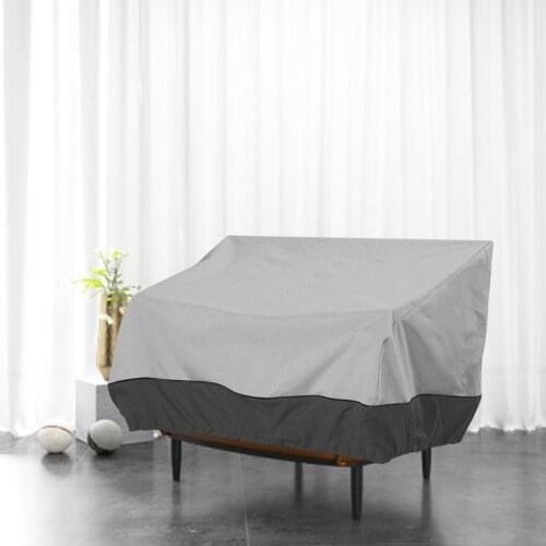 Heavy Duty Patio Bench Cover Waterproof Outdoor Sofa Cover Lawn Furniture Cover - Grey + Black