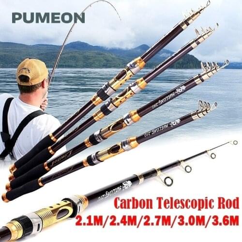 PUMEON 2.1/2.4/2.7/3.0/3.6M FRP Material Telescopic Fishing Rod Multifunctional Sea Fishing Rod For Boat Freshwater And Seawater