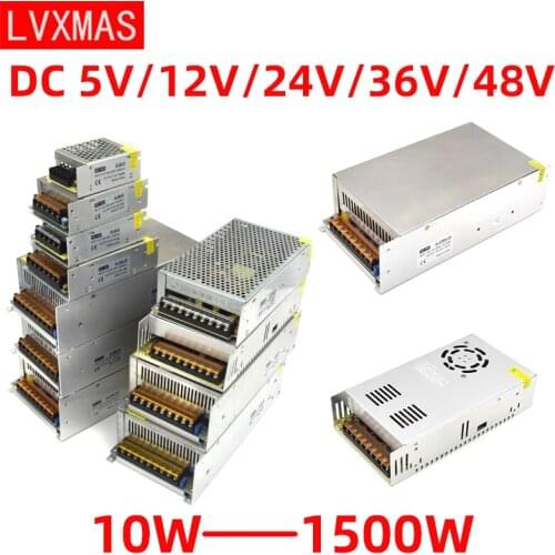 LVXMAS DC 5V/12V/24V/36V/48V Lighting Transformer Power Supply 10W-1500W LED Drive Power Adapter For LED Light Bar CCTV