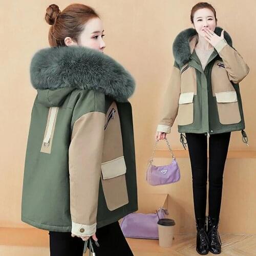 Thicken Plus Velvet Coat Womens Winter Overcoat Parka 2021 New 4XL Fashion Jacket Casual Drawstring Hooded Cotton Jacket Female