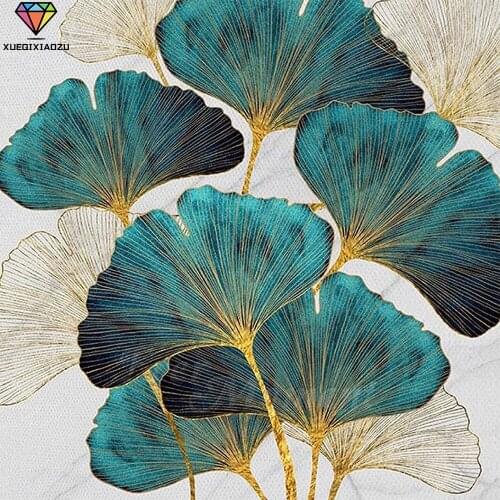 XUEQIXAIOZU Full Round Diamond drawing Ginkgo biloba 5D DIY Diamond embroidery Mosaic painting Home decoration gifts 2020 New