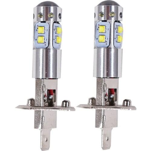 1 Pair H1 Fog Lamp 6000K Bright White 100W High Power LED Fog Light Driving Bulbs DRL Car Light Source DC 12V-24V