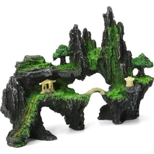 1 pcs Resin Non toxic Reef Aquarium Rockery Mountain Fish Tank Palace Ornament Decor