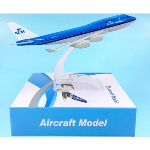16CM 1:400 Boeing B747-400 Model Dutch Airlines KLM W Base Alloy Aircraft Plane Airliner Display Toy Adult Collection Kids Gifts