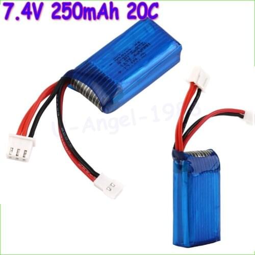 2pcs/lot 7.4V 250mAh 20C 2S Losi Micro SCT 1/24 Short Card Battery For Mini Remote Control Car 1/24 Rc Mini Helicopter