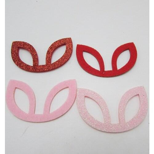 10PCS Rabbit Ear Ball Padded Appliques For Clothes DIY Baby Hair Clip Headwear Decor Ornament Accessories