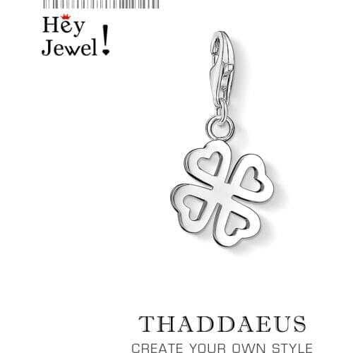Cloverleaf Heart Charm Pendant Fit Bracelet Necklace 2020 Spring Trendy Lucky Love 925 Silver Sterling Gift For Women Jewelry