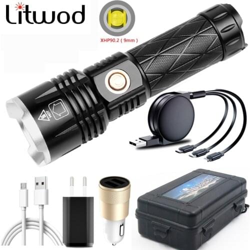 High Quality XHP90.2 4-core Zomable Led Flashlight Rechargeable Powerbank 18650 26650 Battery Torch Aluminum Waterproof Lantern