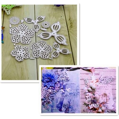 CORTE DE METAL MORRE cortado 8 pc folha flor jardim primavera construir colagem cartão Scrapbook do OFÍCIO de PAPEL embossing st