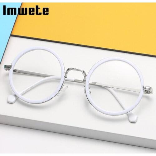 Imwete Fashion Round Glasses Frame Women Men Vintage Transparent Optical Eyeglasses Female Clear Prescription Eye Glasses Frame