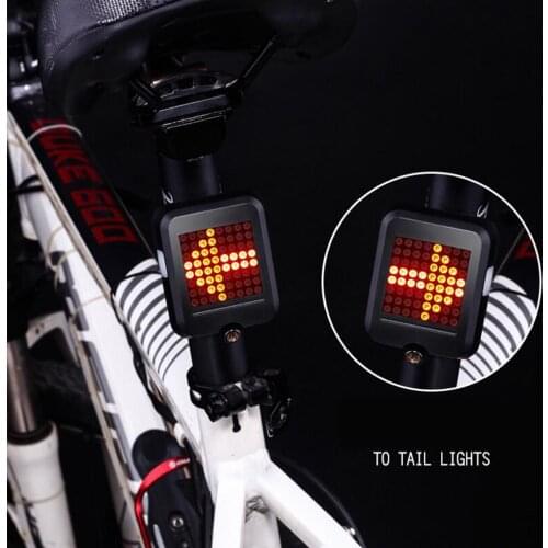 Intelligent Sensor Brake Turn Sign Brake Tail Lights 64 USB LED Bike Tail Light Steering Warning Riding Cycling Lights