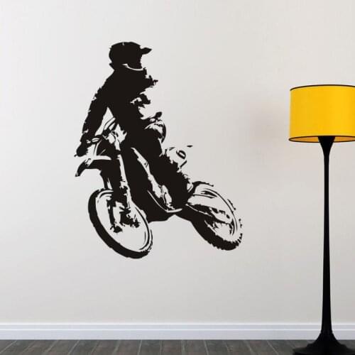 Cool driver motorcycle vinyl wall decal home decor living room diy art mural removable wall stickers