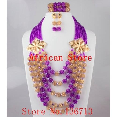 2015 Best Selling Red African Crystal Beads Jewelry Set Nigerian Beads For African Wedding Free Shipping BC502-1