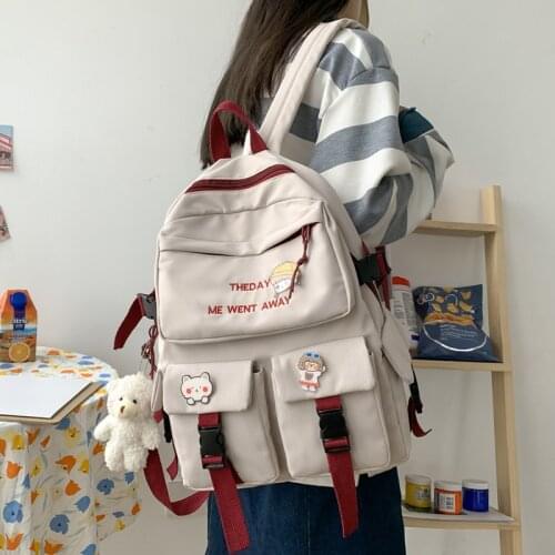 Cute Ins Backpack Women Men Large Capacity School Backpacks for Teens College Student Female Travel Bags Ladies Waterproof 2021