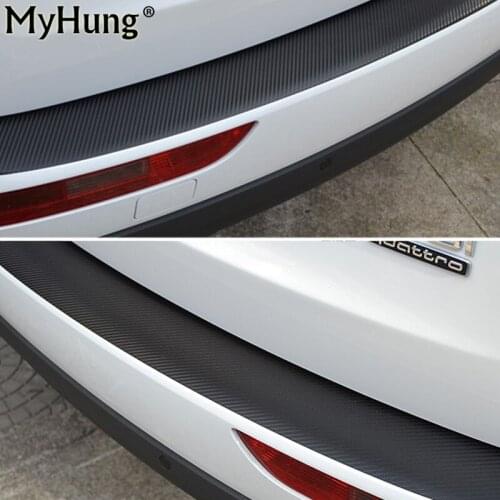 For Audi A3 A1 90*8 cm Car Rear Bumper Plate Door Sill Scuff Protective Sill Cover 3D Carbon Fiber sticker Car Accessories